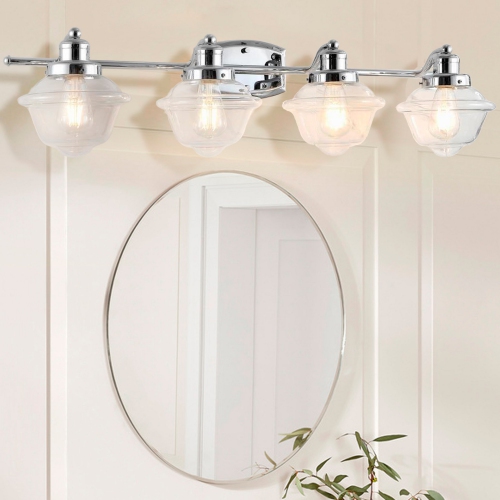 Orleans Iron/Glass Schoolhouse LED Vanity Light