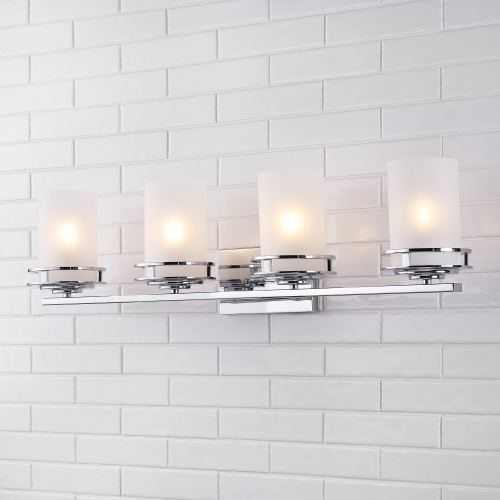 Fairfax Metal/Frosted Glass Contemporary Glam LED Vanity Light