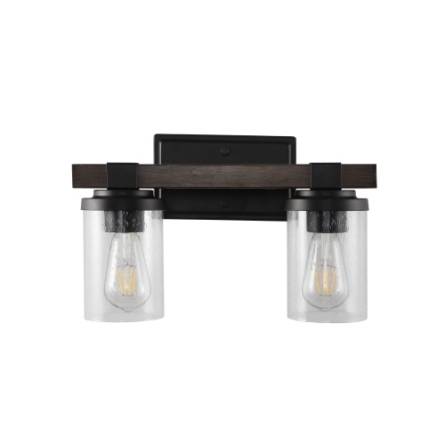 Bungalow Iron/Seeded Glass Rustic Farmhouse LED Vanity Light