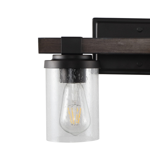 Bungalow Iron/Seeded Glass Rustic Farmhouse LED Vanity Light