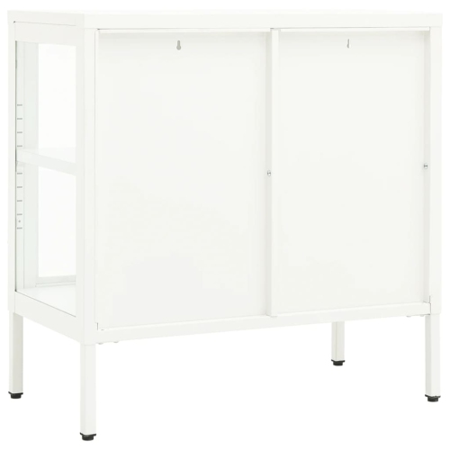 vidaXL Sideboard White 70x35x70 cm Steel and Glass