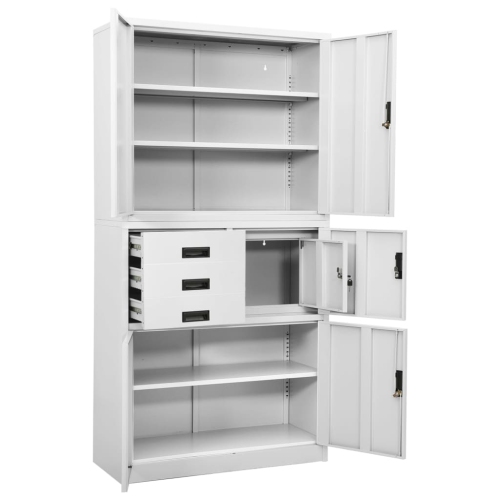 vidaXL Office Cabinet White 90x40x180 cm Steel