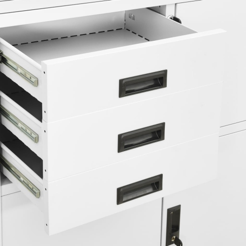vidaXL Office Cabinet White 90x40x180 cm Steel