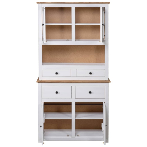 vidaXL Highboard White 93x40.5x180 cm Solid Pine Panama Range