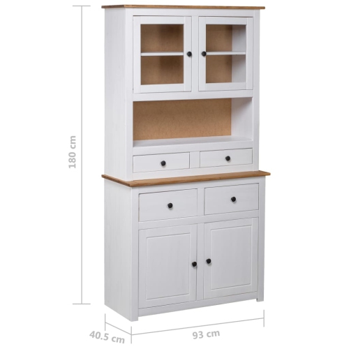 vidaXL Highboard White 93x40.5x180 cm Solid Pine Panama Range
