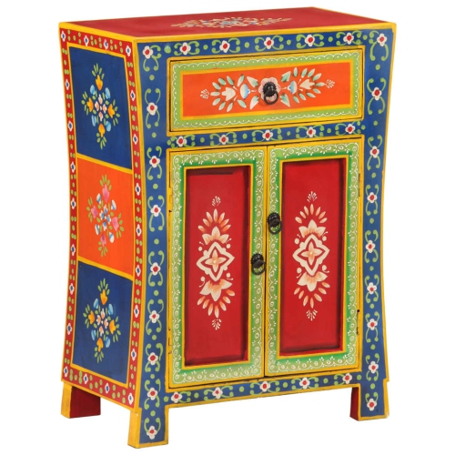 VIDAXL  Hand Painted Sideboard 54X30X74 Cm Solid Wood In Mango