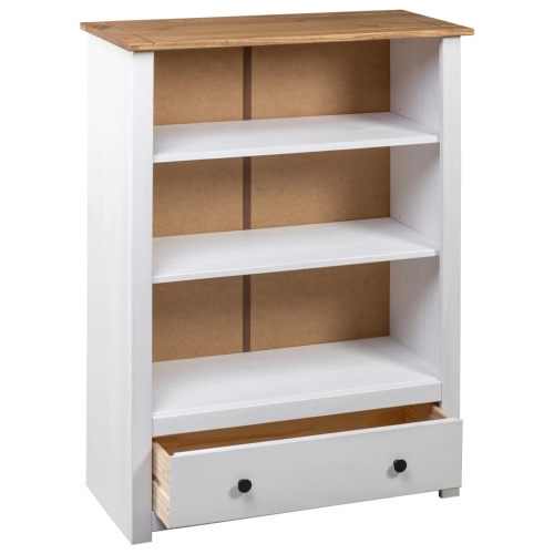 vidaXL Bookcase White 80x35x110 cm Solid Pine Wood Panama Range