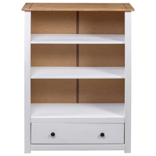 vidaXL Bookcase White 80x35x110 cm Solid Pine Wood Panama Range