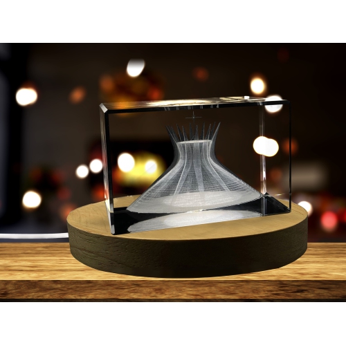 Metropolitan Cathedral of Brasília 3D Engraved Crystal Keepsake Souvenir