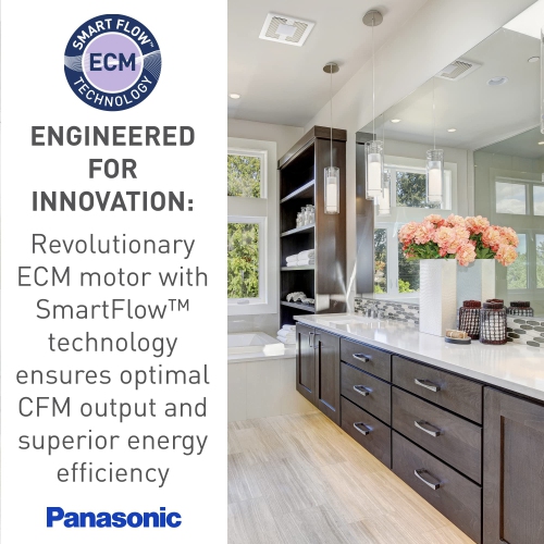 Panasonic – ventilateur de ventilation c.c. WhisperValue FV-0510VS1, 50 à 80-100 pi3/min, blanc