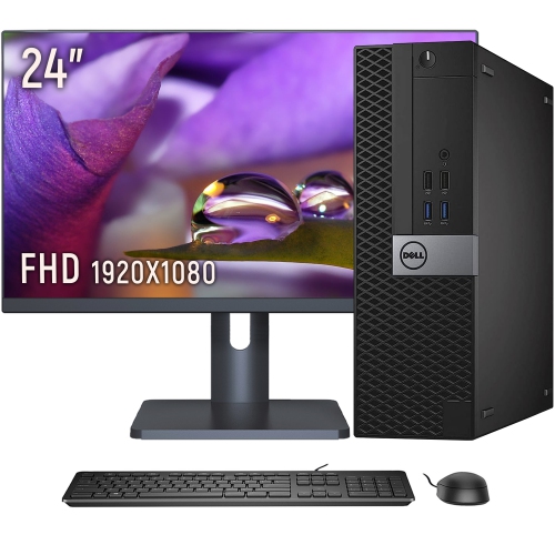 Refurbished - DELL OPTIPLEX 5040 SFF Business Desktop PC Computer (Intel core i7-6700 6th GEN/ 32GB RAM/ 512GB SSD/ WINDOWS 10 PRO/ New 24-inch