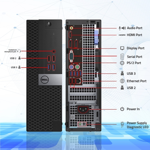 Remis à neuf – ordinateur de bureau OPTIPLEX 5040 SFF Business de DELL (Core i7-6700 6th GÉN Intel/RAM 16 Go/SSD 512 Go/WIN 10 PRO/nouveau