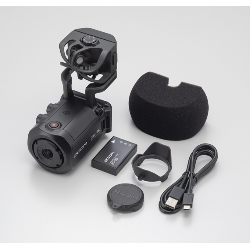 Zoom Q8n-4K Handy Video Recorder 4K Video + Professional 4 Track Audio + Microphone Set + 36 LED Photo & Video Light with Bracket + 128GB microSDHC