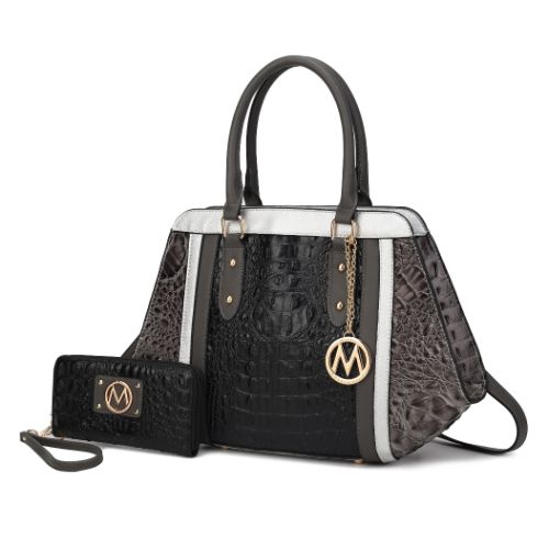 MKF Collection Daisy 2 PCS Croco Satchel bag & Wallet by Mia K