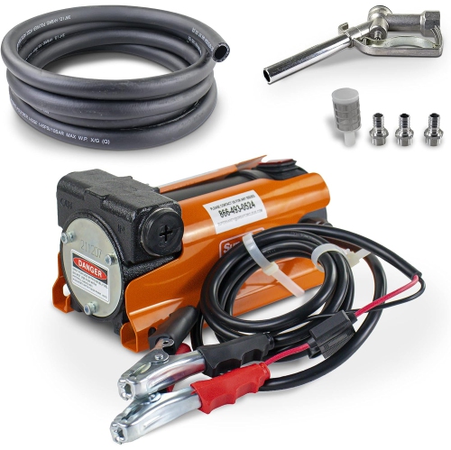 SuperHandy Diesel Transfer Pump Kit: 10GPM/40LPM, Heavy-Duty Portable Electric DC 12V, Alligator Clamps, Aluminum Manual Nozzle, Delivery & Suction H