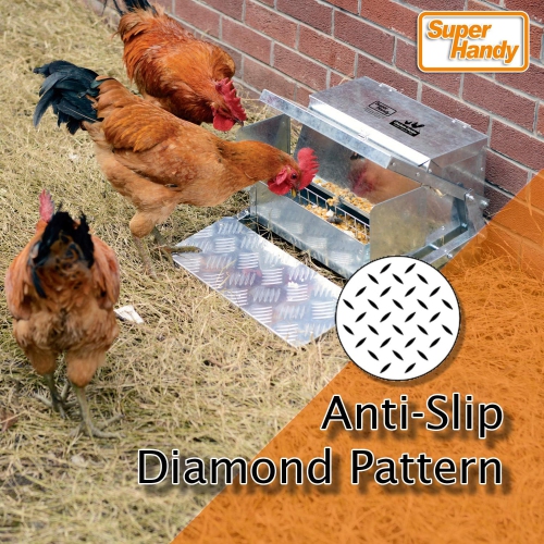 SuperHandy Automatic Chicken Feeder: 9kg Capacity, 6-12 Poultry/Fowl, Up to 10 Days, Spill-Proof Galvanized Steel, Bird Prevention, Suitable for