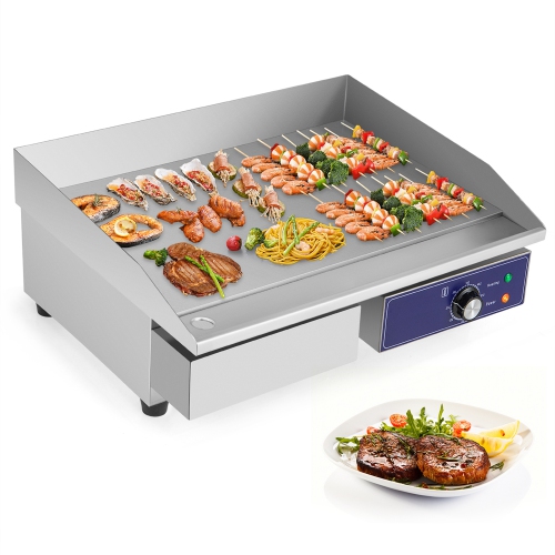 COSTWAY  " 22"" Commercial Electric Griddle 110V 2000W Flat Top Countertop Grill 122℉-572℉"