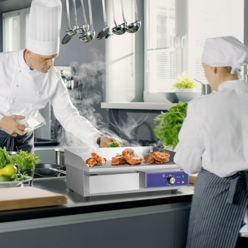 Costway 22" Commercial Electric Griddle 110V 2000W Flat Top Countertop Grill 122℉-572℉