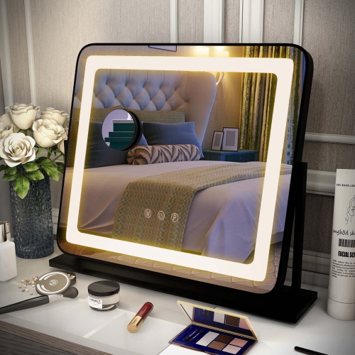 Costway Hollywood Vanity Makeup Mirror with 3-Color LED Lights & Smart Touch Control