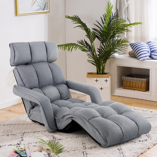 Chaise de plancher réglable à 6 positions de Costway pour adultes sofa pliable Lazy pour le salon