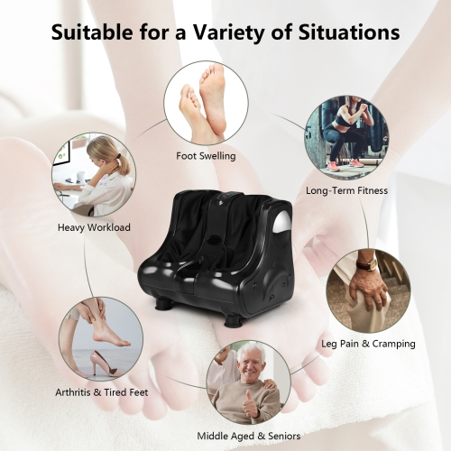 Costway Foot & Calf Massager with Heat Vibration Deep Kneading Shiatsu Foot Massage Machine
