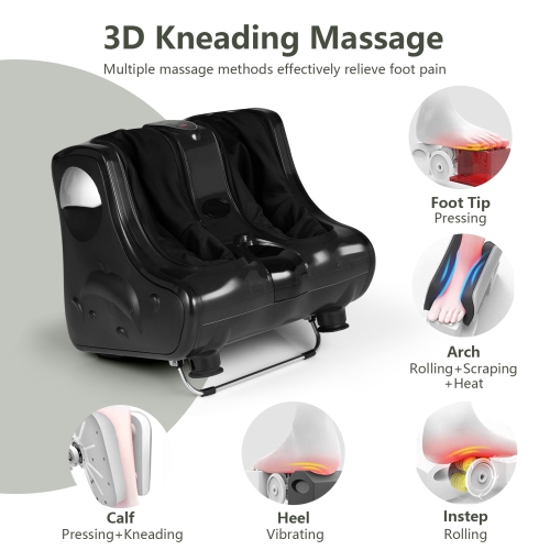 Costway Foot & Calf Massager with Heat Vibration Deep Kneading Shiatsu Foot Massage Machine