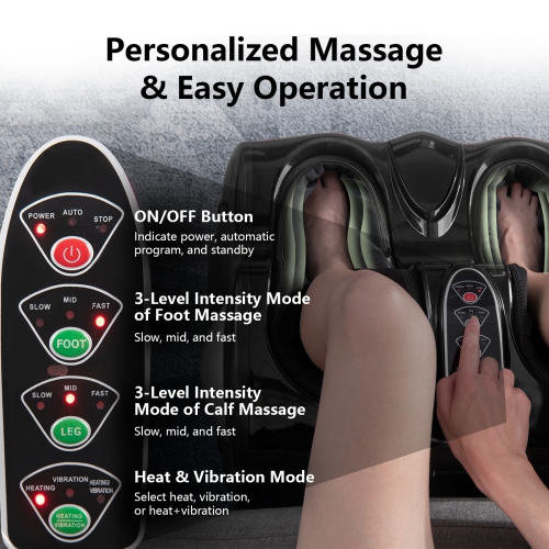 Costway Foot & Calf Massager with Heat Vibration Deep Kneading Shiatsu Foot Massage Machine
