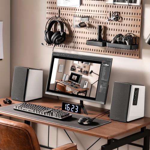 Edifier R1700BT Bluetooth Bookshelf Speakers - Powered 2.0 Active White Computer Speaker