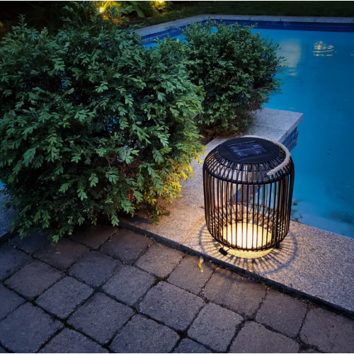 BAZZ  Smart Home Tulum Smart Solar Outdoor Patio Garden Led Light Fixture 11X 15 In., Black, F19287Bk