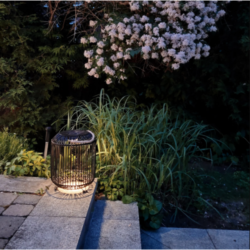 BAZZ Smart Home Tulum Smart Solar Outdoor Patio Garden LED Light Fixture 11x 15 In., Black, F19287BK