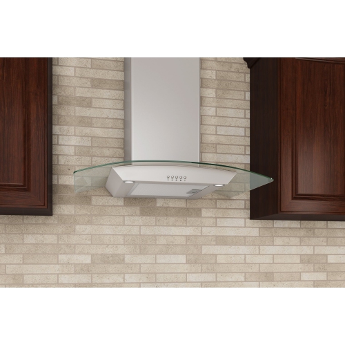 Ancona 30" Glass Canopy Series 400 CFM Convertible Wall Mount Range Hood