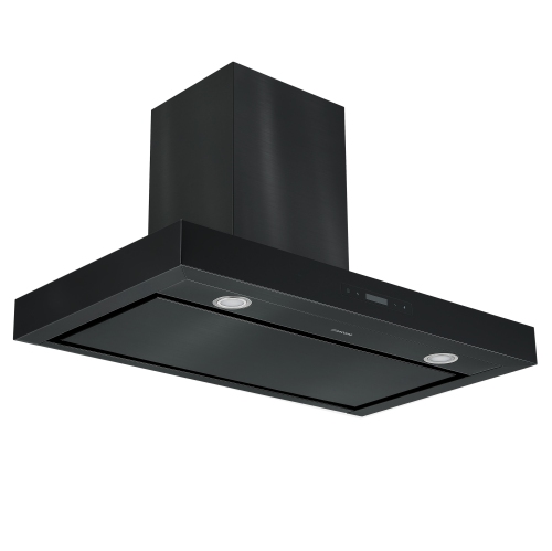 Ancona 36" Convertible Wall Mount Rectangular Style Range Hood in Black Stainless Steel
