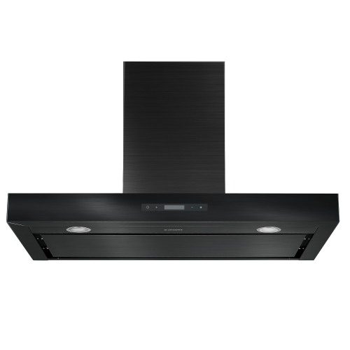 Ancona 36" Convertible Wall Mount Rectangular Style Range Hood in Black Stainless Steel