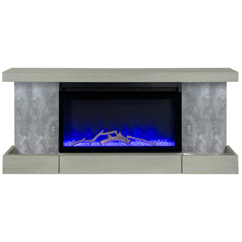Foyer électrique de 48 po Home Decor Series d'ActiveFla - Gris