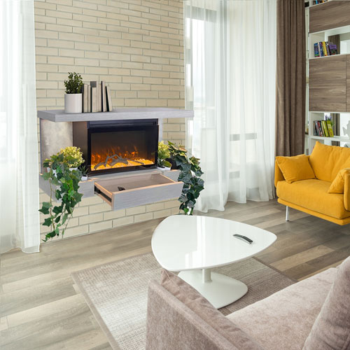 Foyer électrique de 48 po Home Decor Series d'ActiveFla - Gris