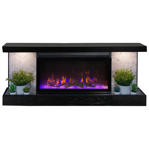 Foyer électrique de 48 po Home Decor Series ActiveFlame - Noir