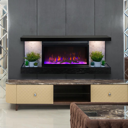 Foyer électrique de 48 po Home Decor Series ActiveFlame - Noir