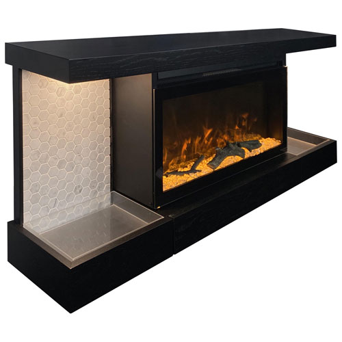 Foyer électrique de 48 po Home Decor Series ActiveFlame - Noir