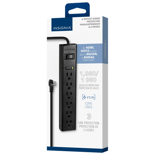 Insignia 6-Outlet Surge Protector - Only at Best Buy