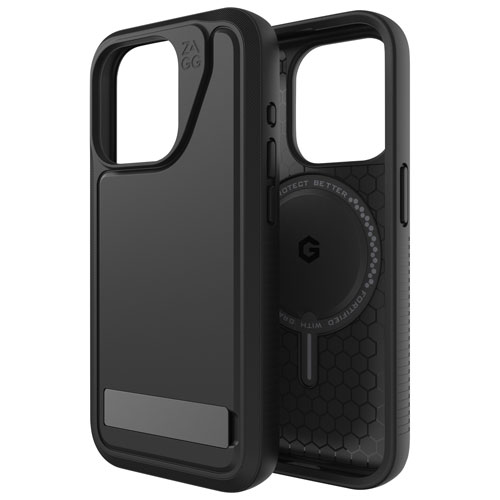 Étui rigide ajusté Everest Snap de ZAGG avec MagSafe pour iPhone 15 Pro - Noir
