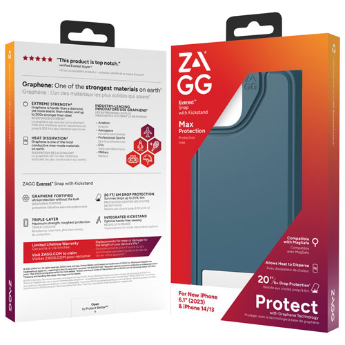 ZAGG Everest Snap Fitted Hard Shell Case with MagSafe for iPhone 15 - Marine Blue