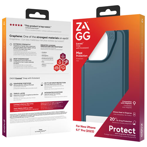 ZAGG Everest Snap Fitted Hard Shell Case with MagSafe for iPhone 15 Pro - Marine Blue