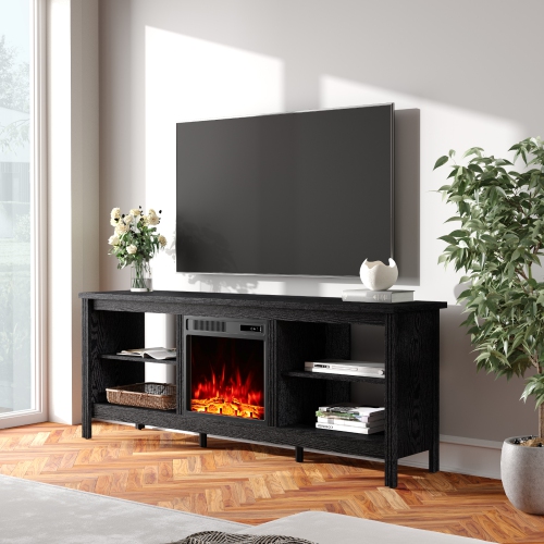 80 inch entertainment center with deals fireplace