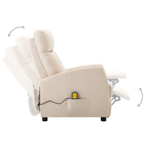 vidaXL Electric Massage Chair Cream Fabric