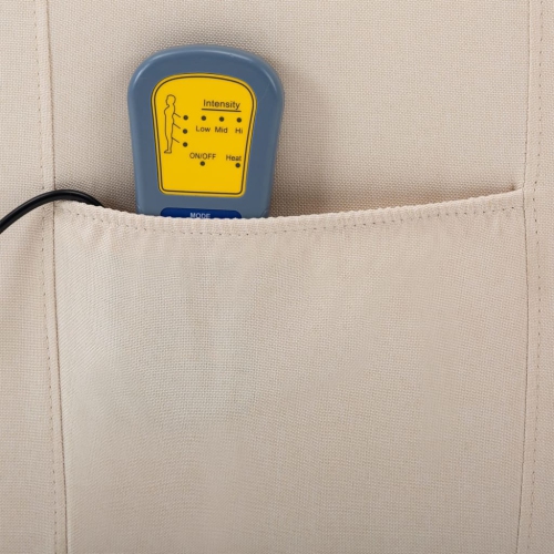 vidaXL Electric Massage Chair Cream Fabric