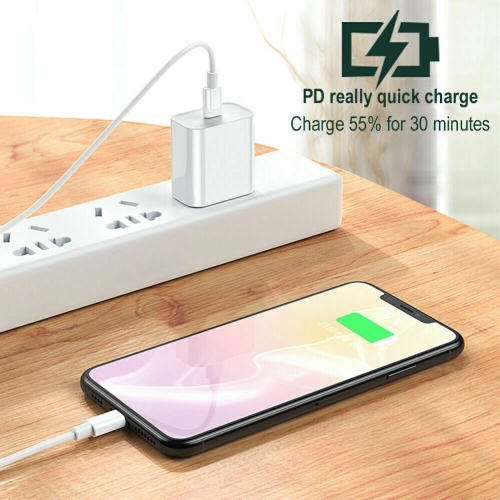 Chargeur rapide pour iPhone 20 W | Adaptateur mural de type C Cube compatible avec les iPhone 14, 13, 12, 11 Pro Max, XR d'Apple XS, câble de