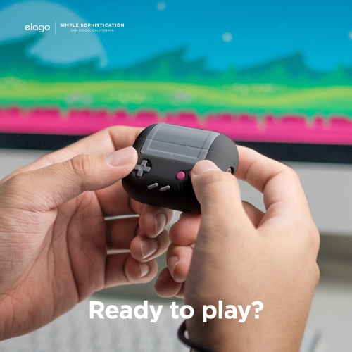 elago AW5 Compatible with AirPods Pro 2nd Generation Case Cover, Classic Handheld Game Console Design Case Compatible with AirPods Pro 2, Nylon