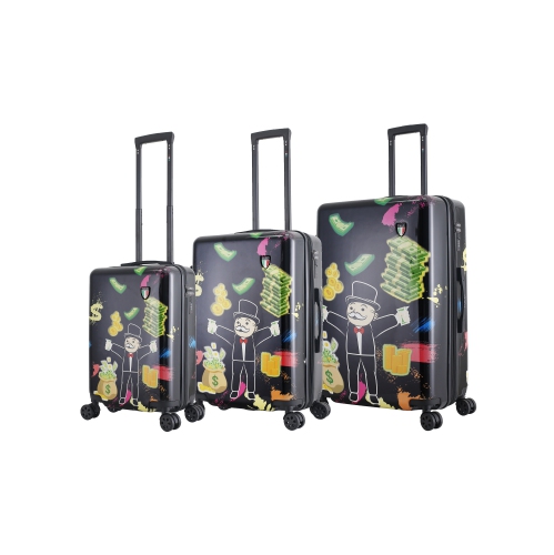 TUCCI ITALY Dinero Money Man 3 PC Set (20", 24", 28") Luggage Suitcases