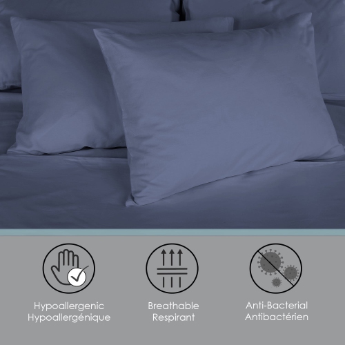 Cotton House - Bamboo Sheet Set, Hypoallergenic, Queen Size, Blue