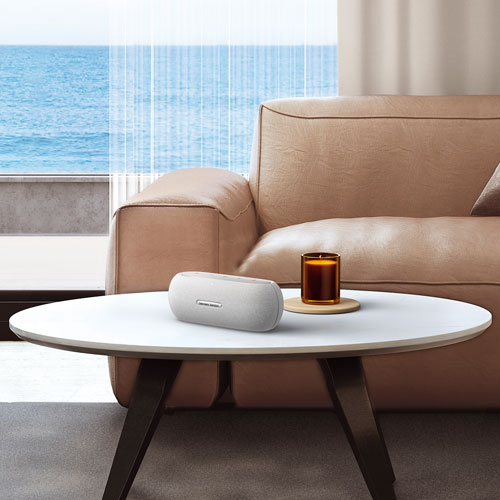 Haut-parleur sans fil Bluetooth résistant aux éclaboussures Luna de Harman Kardon - Gris